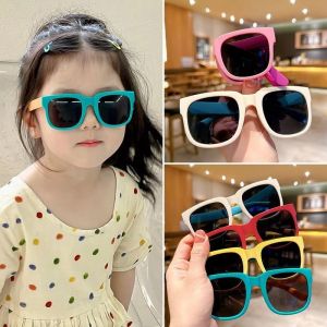 🔥🔥Roman Holiday Korean Children Foldable Sunglasses Candy Color Spring Summer UV Resistant Sunglasses For Baby Kids Boys Girls Fashion Folding Sunglasses Eyewear UV400 Sun Glasses