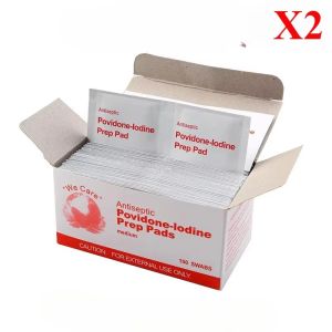 Iodine disinfectant wet wipes first aid supplies or for cleaning and disinfecting wounds and abrasions when traveling