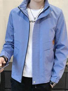 ROMON | Lormen Mens Short Jacket Stand Collar Outdoor Casual Fashion Windproof Spring Autumn New Style Workwear Zipper Decorated Loose Fit