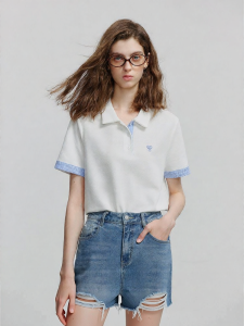 Toyouth | Contrast Stripe Turn Cuff Women Polo Shirt