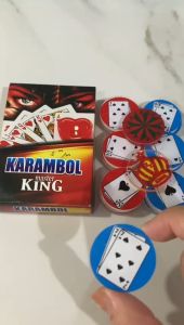 Biji Karambol Biasa Tebal 5 mm Motif Kartu Remi Master King / Random | Koin Krambol Satu Lapis Original | Keping Kerambol 5mm | Coin Carambol Carrom Games