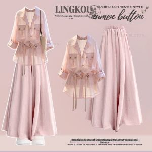 NUMEN BUTTON | Bộ Đồ Nữ Dáng Xòe eo Phong Cách Trẻ trung cho Người Mập