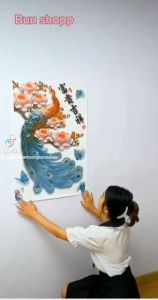 decal dán tường bình hoa và công