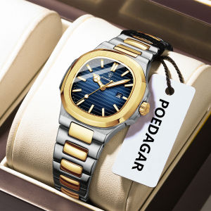 POEDAGAR Trendy Womens Watches Waterproof Luminous Date Ladies Wristwatch Stainless Steel Quartz Fashion Watch For Woman Reloj