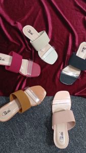 Dr Fath - ELVIRA Sendal Heels Kaca Wanita Pesta Karet Jelly Lentur Tinggi 5 cm Simpel Elegan