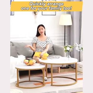Round Coffee Table Combination Side Table Sofa Livingroom Nordic Style Jadual Kopi Kombinasi Berapa Banyak Sisi Sofa 组合茶边几