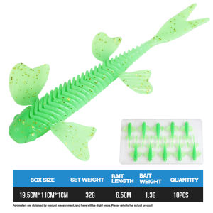 TAIYU | 10 Chiếc 65MM Nổi Bướm Nĩa Đuôi Mềm Dụ Wobbler Swimbaits Đa Năng Nhân Tạo Micro Mồi Mềm Cho Cá Bass Cá Hồi