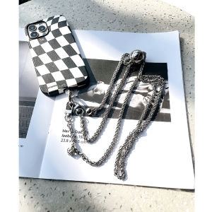 Long Crossbody Metal Chain Phone Strap Adjustable Universal Phone Case Holder Vintage Small Fragrance Style Alloy Material