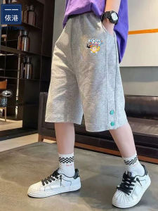 Boys Cotton Cartoon Printed Sports Pants Seven-Foot Length Casual Trousers Comfortable Breathable Mid-Term Childrens Wear