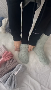 Coral Fleece Sleep Socks Mid Length Socks Thick Warm Home Floor Socks For Men And Women