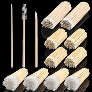 50/100pcs Bamboo Handle Eyelash Brush Lip Brush Cotton Swab Lipstick Gloss Wands Applicator Eyelashes Extension Makeup Tools