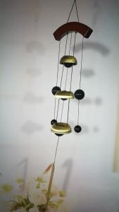 Resin Bird Nest Outdoor Wind Chimes Brass Color