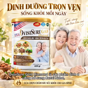 Sức khỏe vàng Canxi nano MK7 Đông trùng hạ thảo OvisSure Gold Diamond 650g