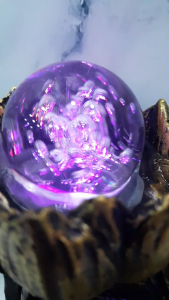 Golden Ganesha Cascading Water Fountain with LED Crystal Sphere