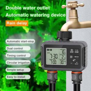1/2/3 Outlet Automatic Irrigation Sprinkler Timer Rain Delay Programmable Water Valve Controller Garden Lawn Yard Water Timer