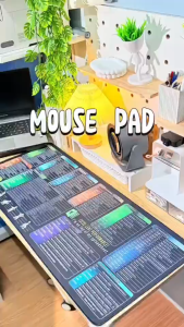 【3C】 Smooth Surfaces Waterproof Desk Mats with Practical Excels and Word Shortcut Key