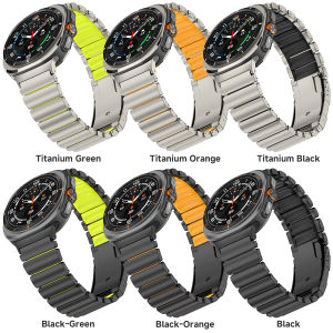 Titanium Rubber Strap for Samsung Galaxy Watch 7 Ultra 47mm Ultra 2025 Sport Band for Samsung Watch 8 Classic 46mm 8 40mm 44mm