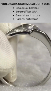 Tiaria - Cincin Wanita Titanium Silver 950 Lapis Emas 8K Garansi Anti Karat Moissanite GRA--GAA300