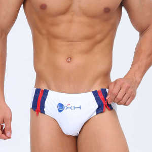 UXH Mens Swimming Trunks Triangle Beach Shorts Quick Dry Swimwear Fashionable Zipper Design Ideal for Beach Vacations And Hot Springs