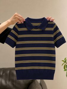 SHIMANQING | Color Blocked Striped Slim Fit Women T-Shirt