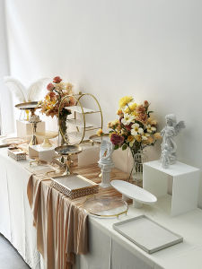 Modern Simple Style Tablecloth Outdoor Wedding Childrens Birthday Party Tea Break Dessert Table Arrangement White Red Color