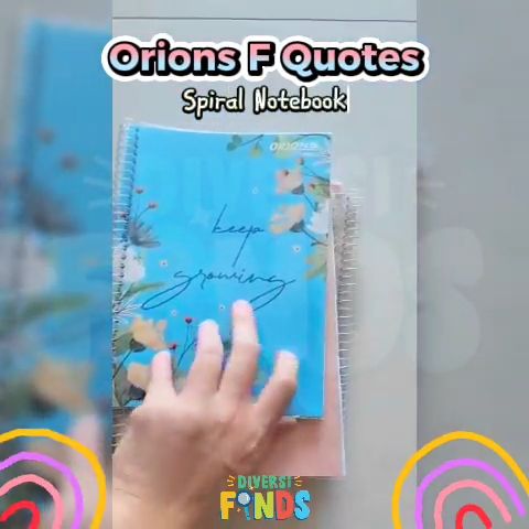 Orions F QUOTES SPIRAL Notebook W/Plastic Jacket 80lvs- Set of 3, 6, 10 ...