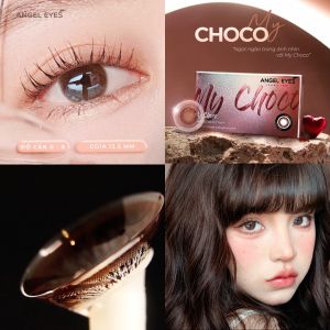 Lens nâu tự nhiên MY CHOCO - Lens mắt nâu Angel Eyes chất liệu Silicone đường kính 13.5mm - Độ cận 0-8 (Lens nâu cận | Kính áp tròng nâu cận | Lens nâu có độ | Kính áp tròng nâu có độ)