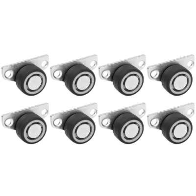 8/1PCS Mini Side Mount Caster Wheels Silent Rubber Furniture Casters Directional Cartwheels For Trolley Drawer Kitchen Cabinets