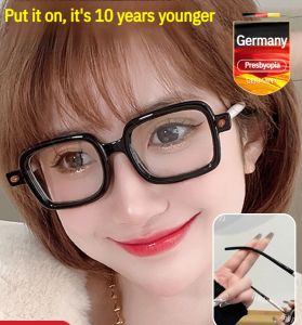 Presbyopia glasses men and women fashion high-definition thick frame large black frame high-grade worker presbyopia thick frame anti-blue light anti-fatigue eye protection foreign style