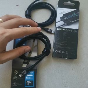 Cáp sạc nhanh type C BESTON bọc dù siêu bền 60W cho đầu type-C hoặc 27W cho ip