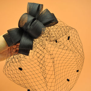 Retro Face Covering Butterfly Knot Net Headwear for Brides Stage Performances Cheongsam Shows Evening Dresses Hair Accessories