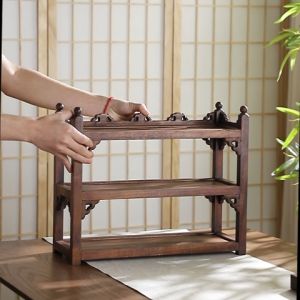 ชั้นวางไม้กรอบโบราณมาก จอแสดงผลห้องนั่งเล่นก้อนน้ำกระถางดอกไม้สไตล์จีน