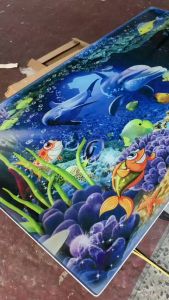 Tranh gạch 3d cá heo đại dương - DXN63