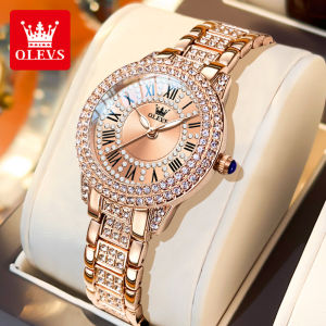 OLEVS 2025 Ladies Watch Waterproof Luxury Fashion Casual Diamond Rose Gold Stainless Steel Famous Brand Watch for Girlfriend Gift