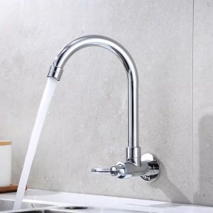Fast Opening Single Cold Wall Mounted Kitchen Faucet