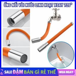 Ống Nối Vòi Nước Linh Hoạt Xoay 720° Đa Năng Dài - Đầu Vòi Gắn Bồn Rửa Chén Bát Vòi Nước Dài 20cm Tặng Kèm Nối Tiện Lợi Tiết Kiệm Nước Tối Đa