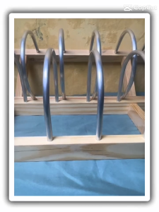 Rak Kayu Piring Alumunium 5 Slot / Rak Piring Dan mangkok Multifungsi 5 Slot Natural Glossy