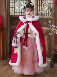 Thickened Velvet Childrens Hanfu New Year Celebration Clothes Festive Winter Traditional Chinese Costume Girls Anneyol