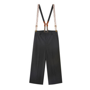 Womens Casual Trousers with Detachable Original Print Straight Leg Loose Cargo Pants High Waist Eighteen Length Polyester Fiber