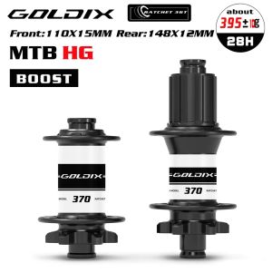 GOLDIX | GOLDIX M370 28H Bicycle Ratchet 36T Boost Hub J-Bend 6-Bolt Disc Brake Compatible with HG XD MS Adapters - Bicycle Accessories