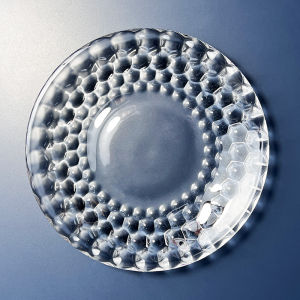 Exquisite Glass Fruit Tray Small Snack Plate Creative Honeycomb Pattern Lead-Free Crystal Transparent Candy Dish Wedding Supplies