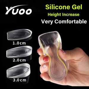 เพิ่มความสูงเจลซิลิโคน3ซม. 1คู่ส้นแผ่นรองเท้าสำหรับยกของตัวป้องกันรักษาเท้ายืดหยุ่นรองส่วนโค้งสำหรับทุกเพศ