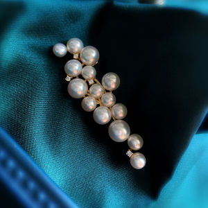 Aurora Natural Pearl Brooch Pin Original Design Fashion Accessory Fresh Outburst Small Audience Design Pearl Mother of Pearl