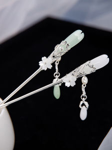 Chinese Ancient Style Han Chinese Clothing Fairy Water Drop Hairpin Tassel Daily Simple Colored Glaze Updo Pin Easiest for Match Chinese Style Female