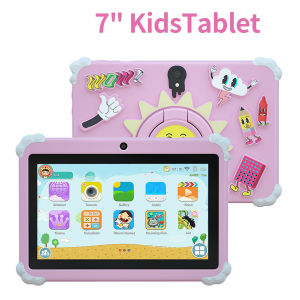 BDF | 2025 New 7 Inch Cartoon Pattern Kids Tablet Quad Core 4GB+64GB ROM Android 13 Learning Education Games Tablets Childrens Gifts