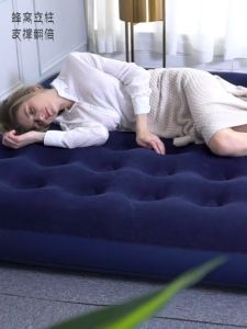 เตียงลม สีน้ําเงิน Flocked Air Beds เตียงลมกลางแจ้ง เบาะนอน ที่นอน ฟุต มีหลายขนาดให้เลือก ที่นอนเป่าลมแท้