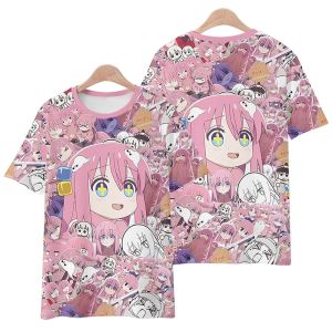 Bandai | Anime Manga Bocchi The Rock 3D Printed T-Shirts Men Women Casual Fashion Oversized Short Sleeve T Shirt Male Tees Tops Clothing