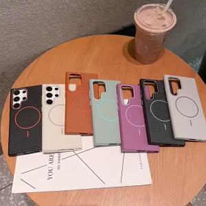 ✅COD✅ เคส Samsung S25 S24 S23 FE S22 Ultra A56 A55 A16 A15 A36 A35 A26 A05S A06 5G เคสโทรศัพท์แบบแม่เหล็กลายหนังเคสกันกระแทกชาร์จไร้สาย