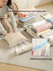 RORK | Japanese Style Portable Transparent Hand Roll Vacuum Compression Travel Organizer