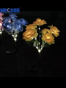 Neobee ไฟปักสนามโซล่าเซลล์ ดอกกุหลาบ โคมไฟดอกไม้ ตกแต่งสวน กลางแจ้ง กันน้ำ Solar-Rose